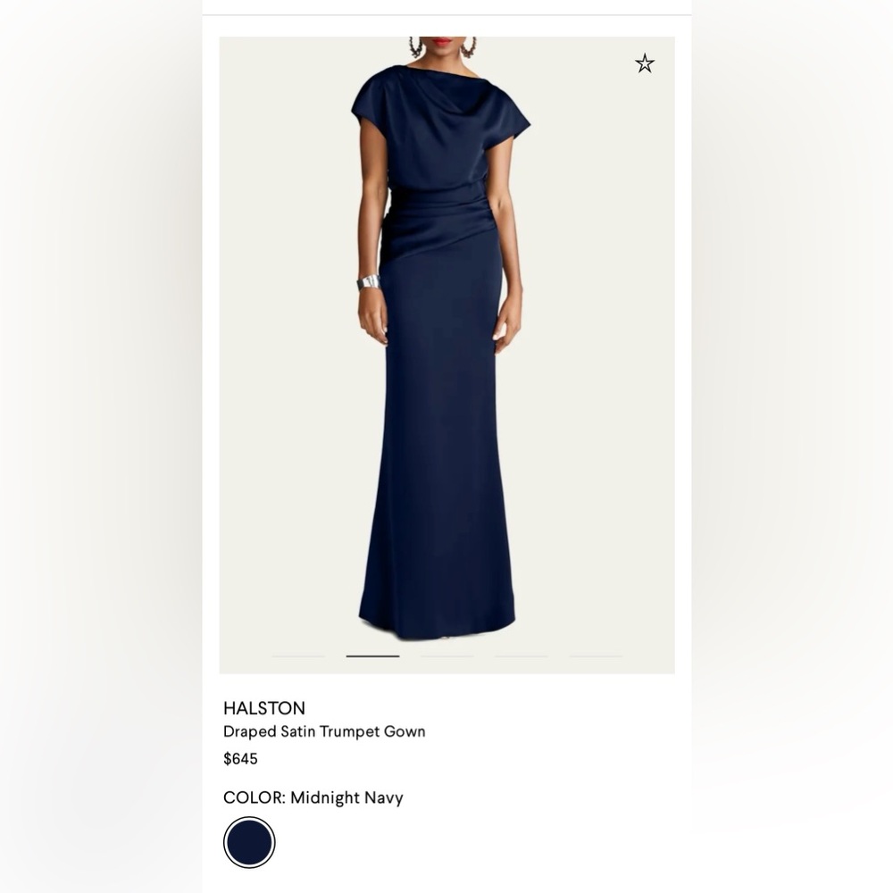Halston Lisette Navy Blue Gown